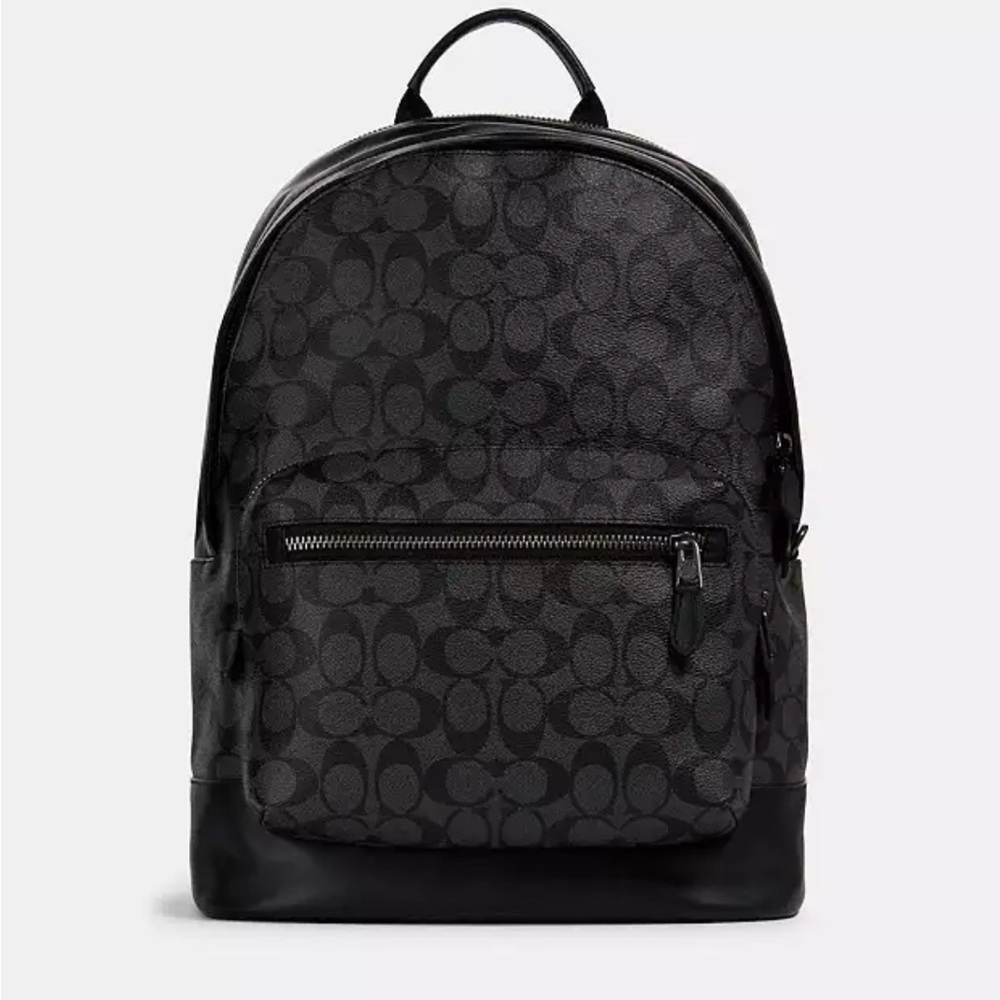 Coach backpack with black and Grey CC signature design brand new with tags